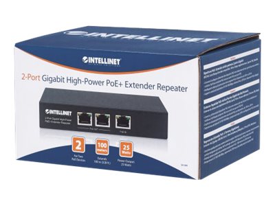INTELLINET 2 Port Gigabit PoE+ Extender Vorderansicht