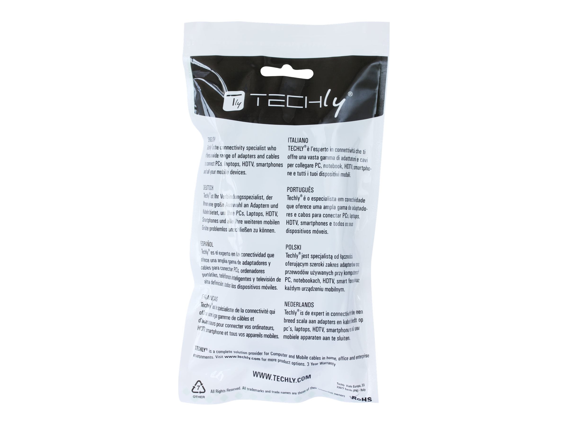 TECHLY HDMI High Speed Kabel mit Ethernet 3m Vorderansicht