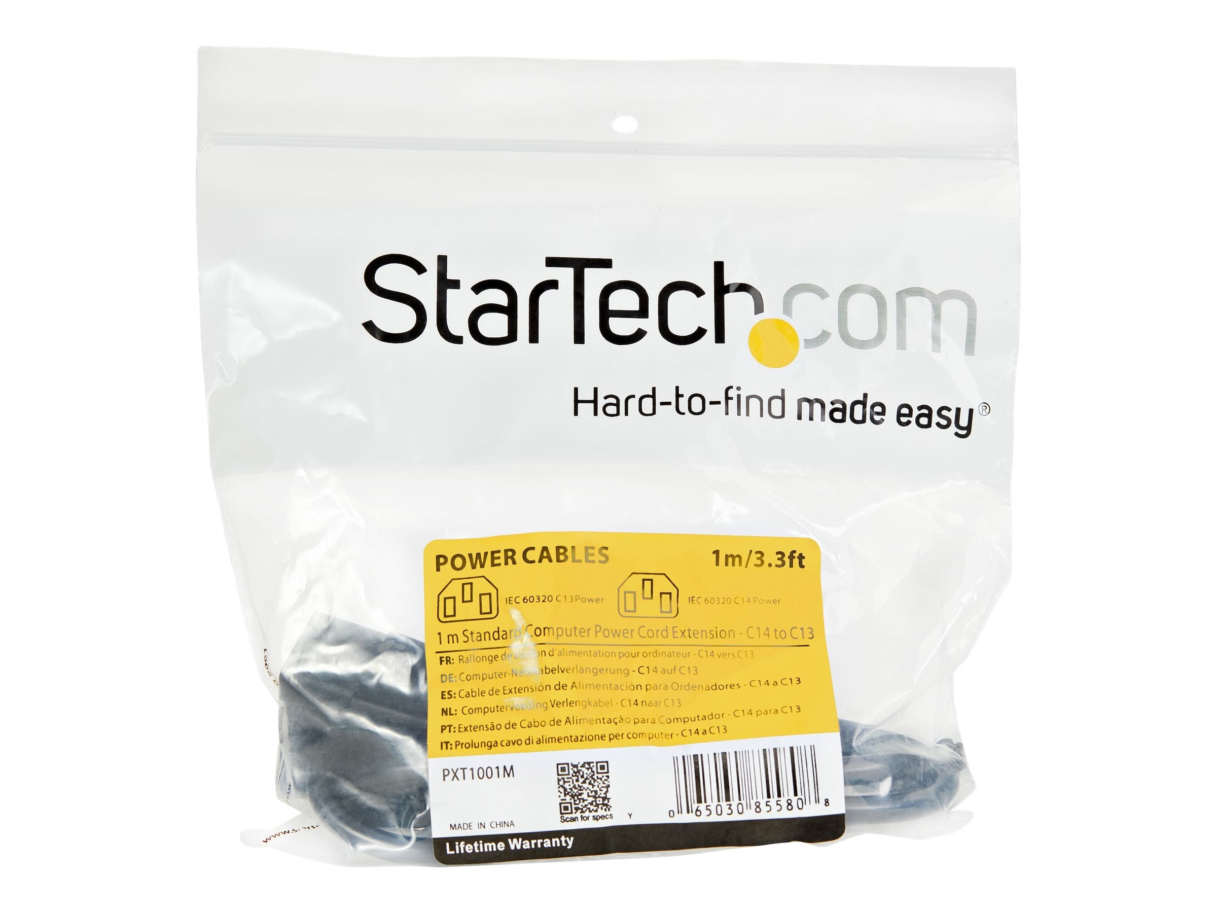 STARTECH.COM 1m Standard Computer Power Cord Extension - Detailansicht