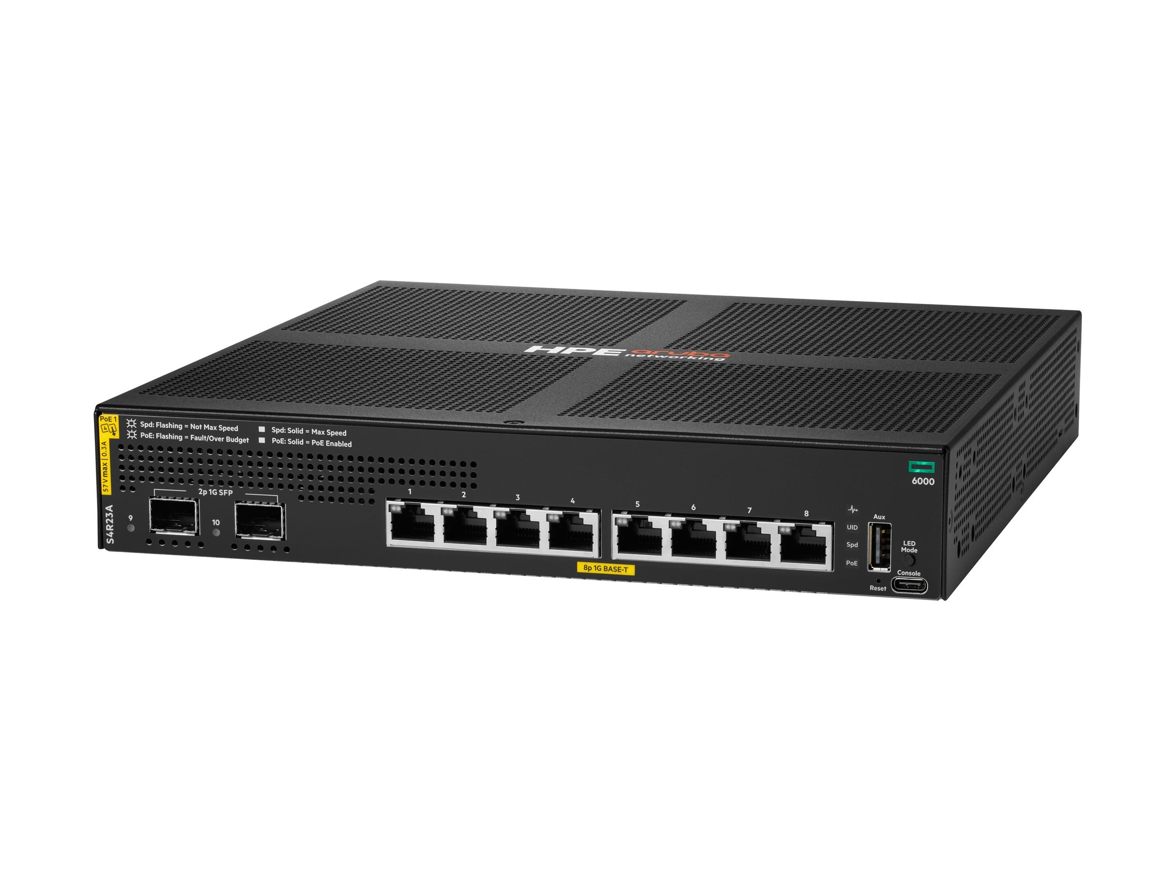 ARUBA HPE ANW 6000 8G CL4 2F 67W Switch Vorderansicht