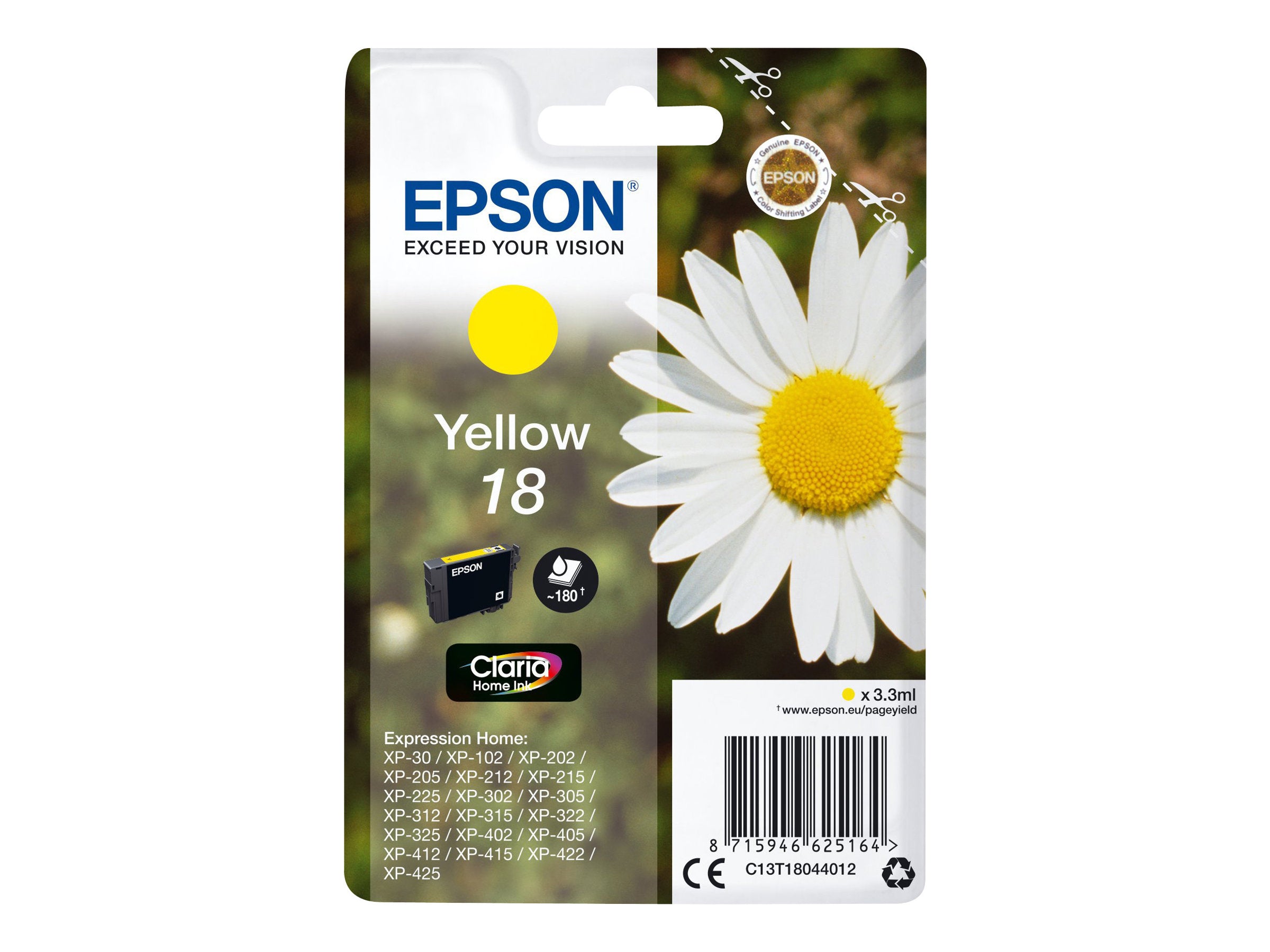 EPSON 3LB 18 Tintenpatrone Gelb Vorderansicht