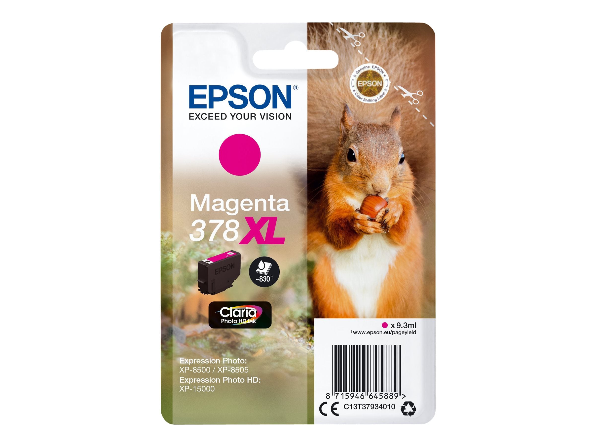 EPSON 378XL Tintenpatrone Magenta Vorderansicht