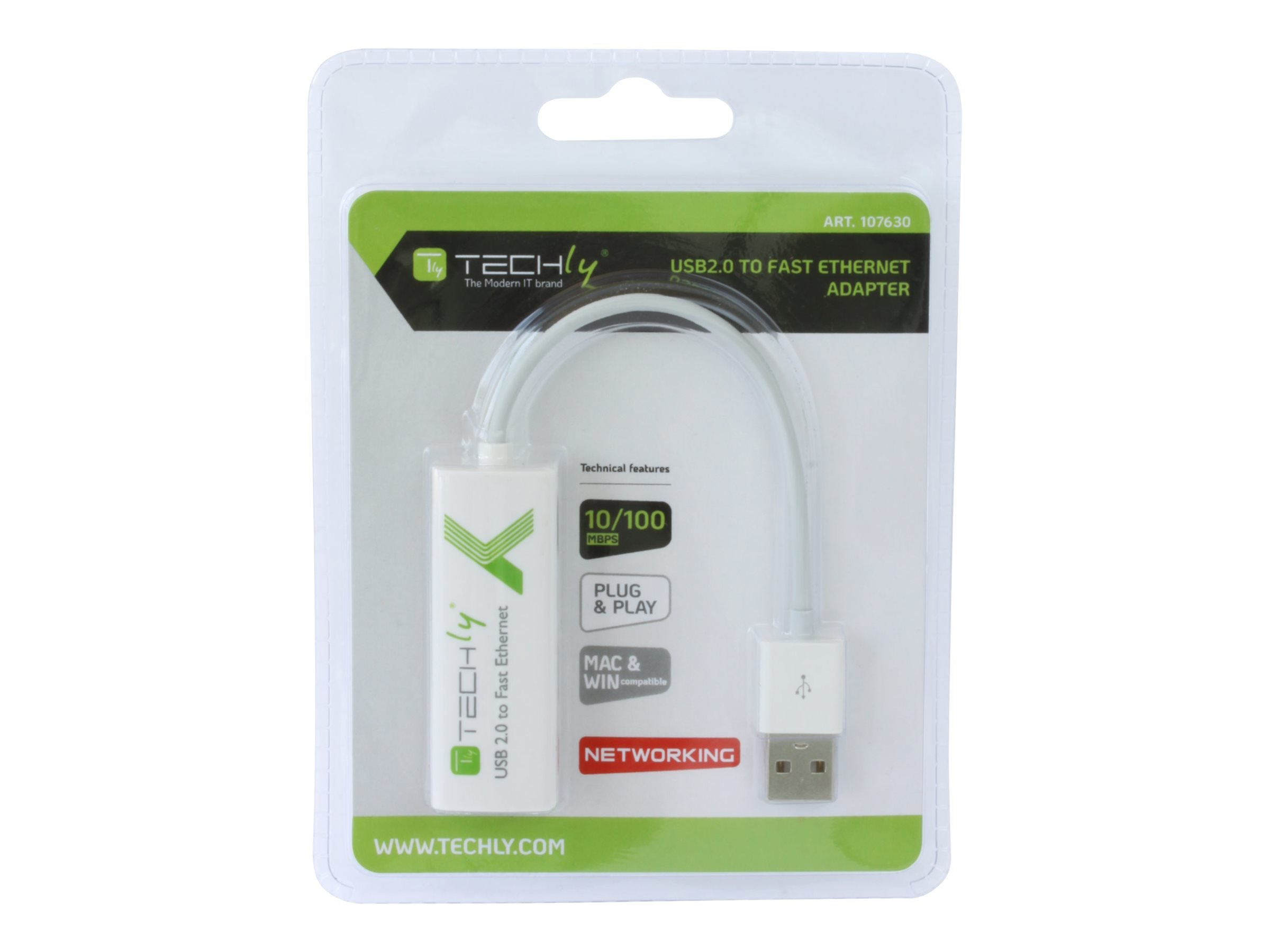 TECHLY USB 2.0 Konverter auf RJ45 Fast Ethernet 10/100 - Verpackung