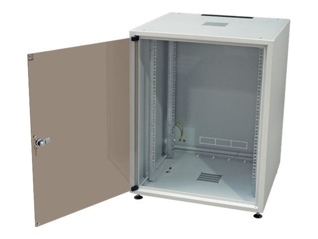 EFB 19Zoll Netzwerkschrank OFFICE SERIE 15HE 600X800 RAL7035 Grau - Vorderansicht