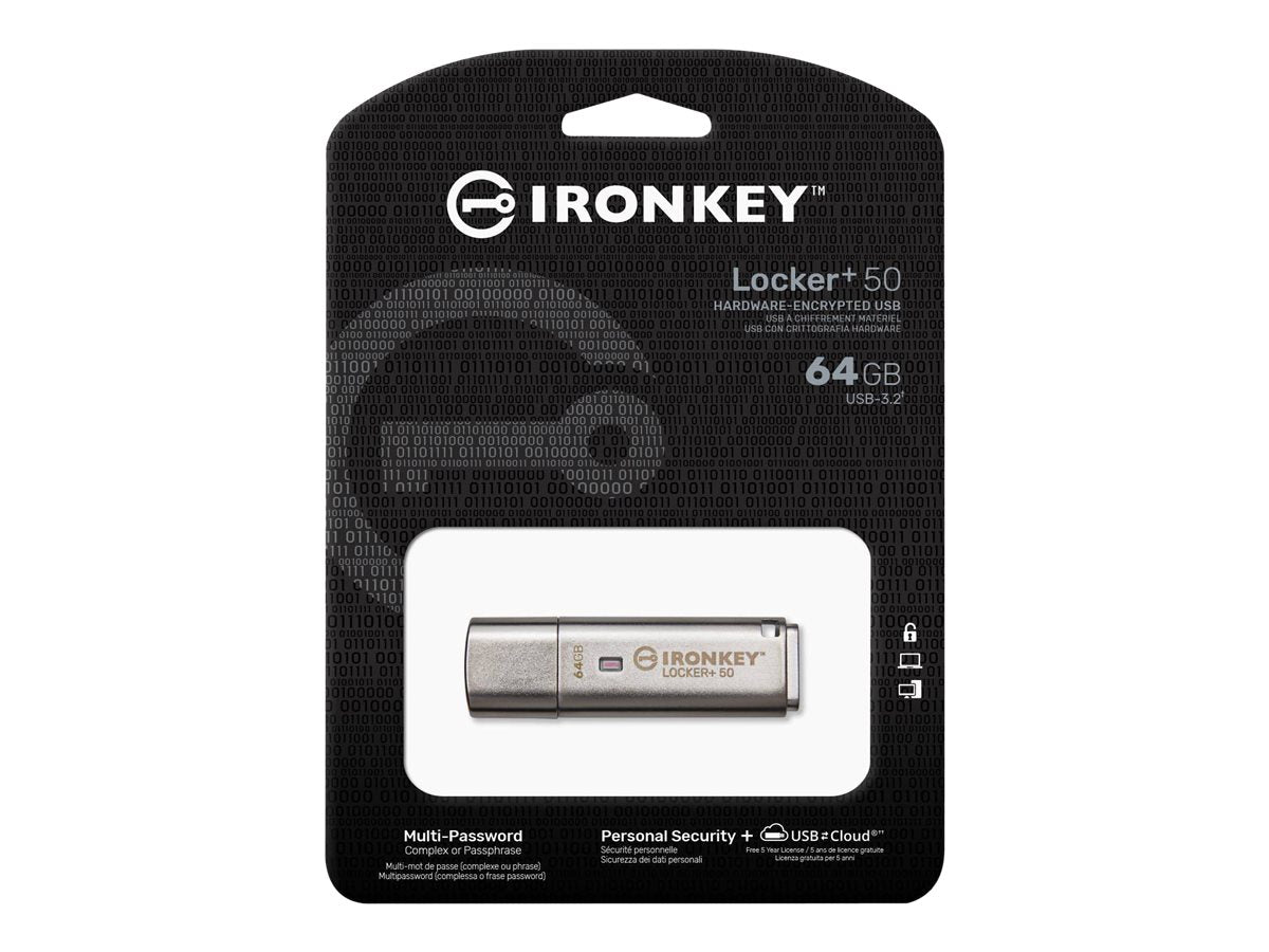 KINGSTON 64GB IKLP50 AES USB w/256bit Encryption - Verpackung