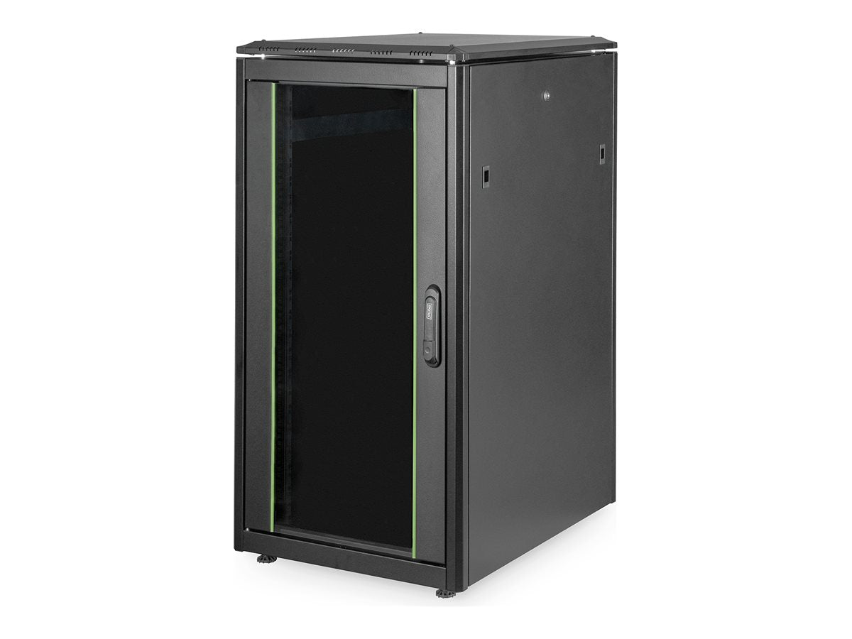 DIGITUS Netzwerkschrank 48,3cm 19Zoll 22HE schwarz - Vorderansicht