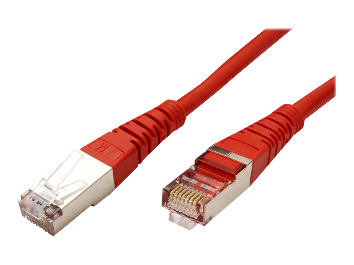 ROLINE Patchkabel Kat.5e Class D S/FTP rot 2m - Detailansicht der Stecker