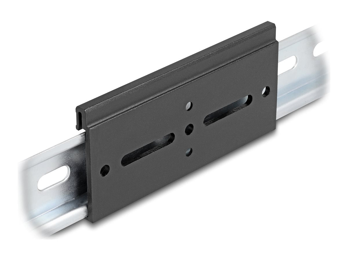 DELOCK Aluminium Montageclip für Hutschiene Vorderansicht