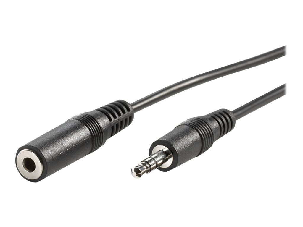 VALUE 3,5mm Verlängerungskabel ST / BU schwarz 3m - Vorderansicht