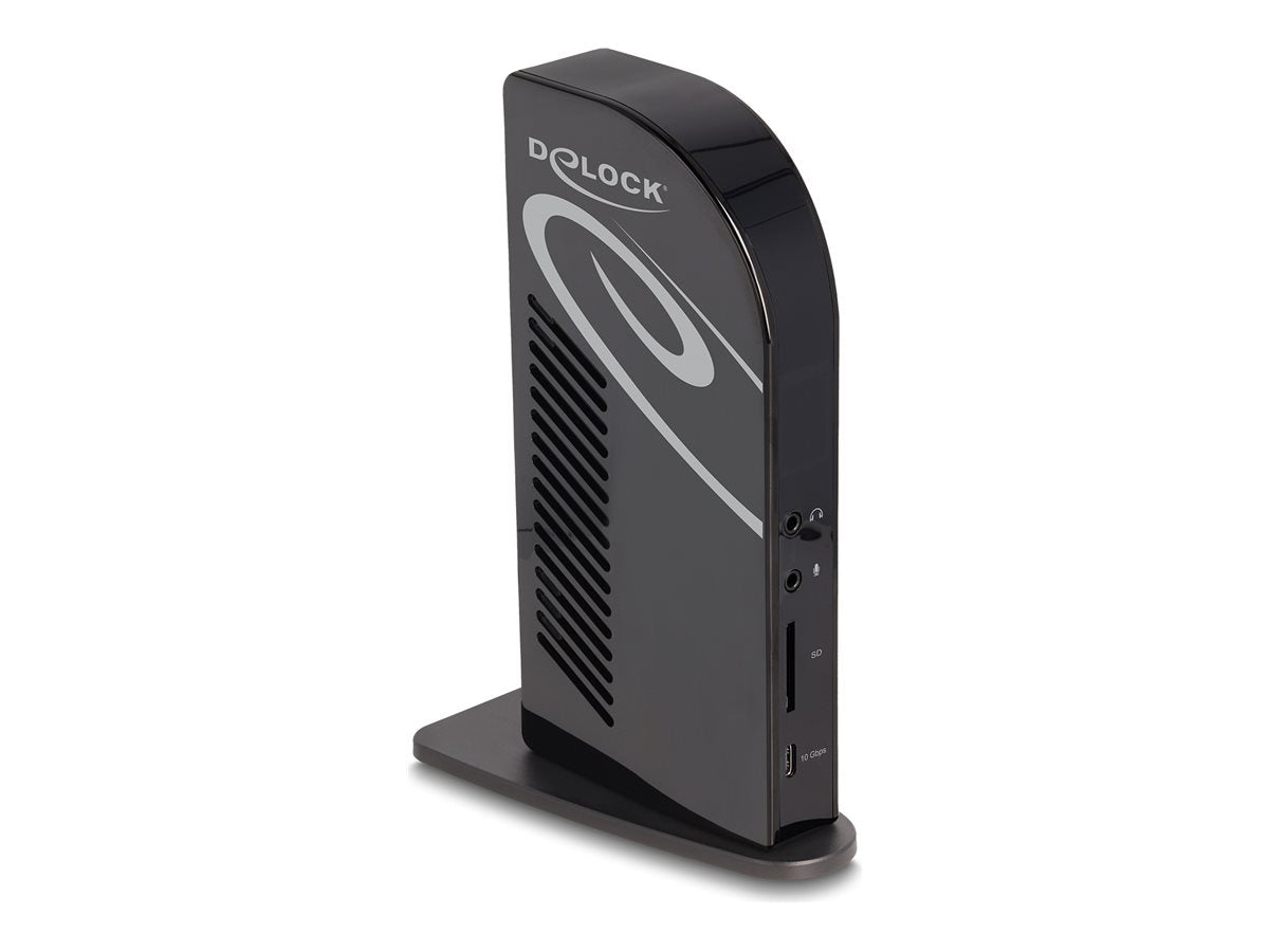 DELOCK USB Type-C Triple Display Dockingstation mit DisplayLink 4K / USB Hub / LAN / SD / Audio / PD 96 W