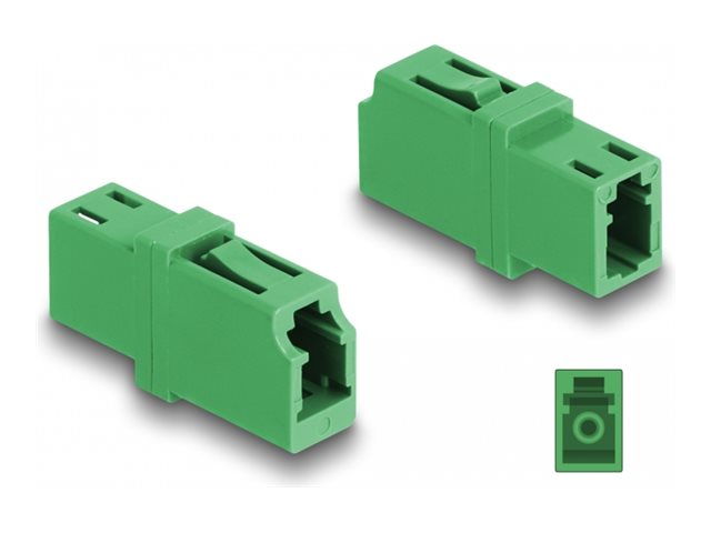 DELOCK LWL Kupplung LC Simplex Buchse zu LC Simplex Buchse APC grün - Vorderansicht