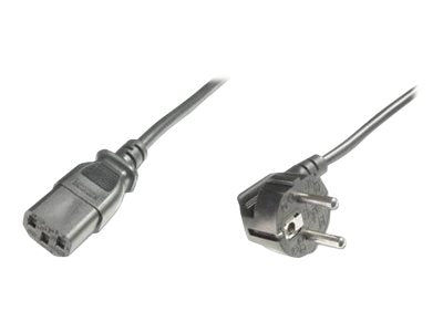 DIGITUS ASSMANN Netzanschlusskabel CEE 7/7 Typ-F 90 Angle gewin. - C13 St/Bu 5,0m Vorderansicht