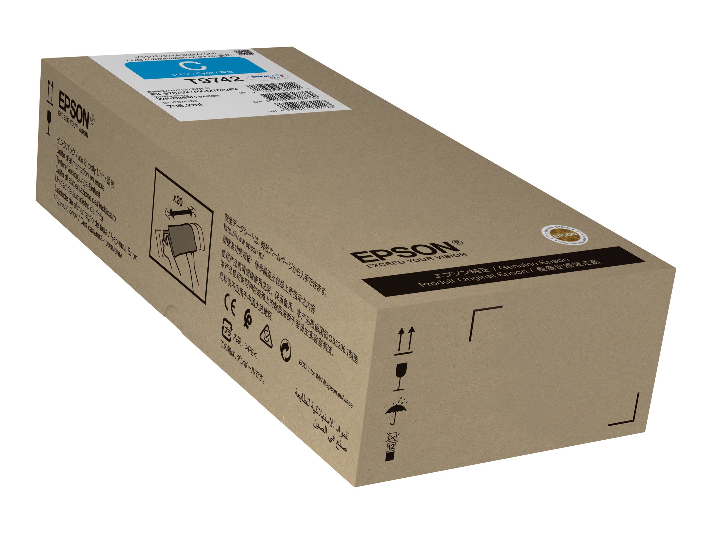 EPSON 4LB WorkForce Pro WF-C869R Cyan XXL Ink Supply Unit Verpackung