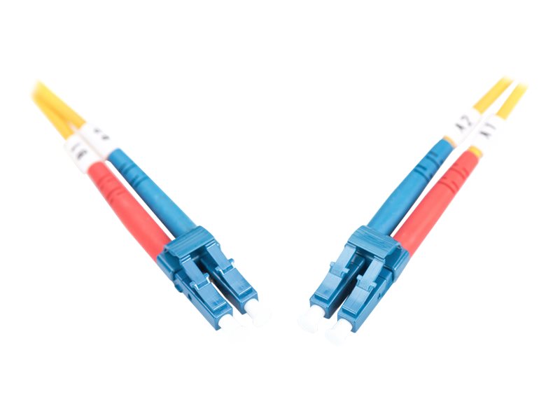 DIGITUS LWL Patchkabel LC/LC 09/125um Singelmode Duplex Halogenfrei gelb 1m - Vorderansicht