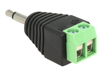 DELOCK Adapter Klinke Stecker 3,5mm > Terminalblock 2 Pin - Vorderansicht
