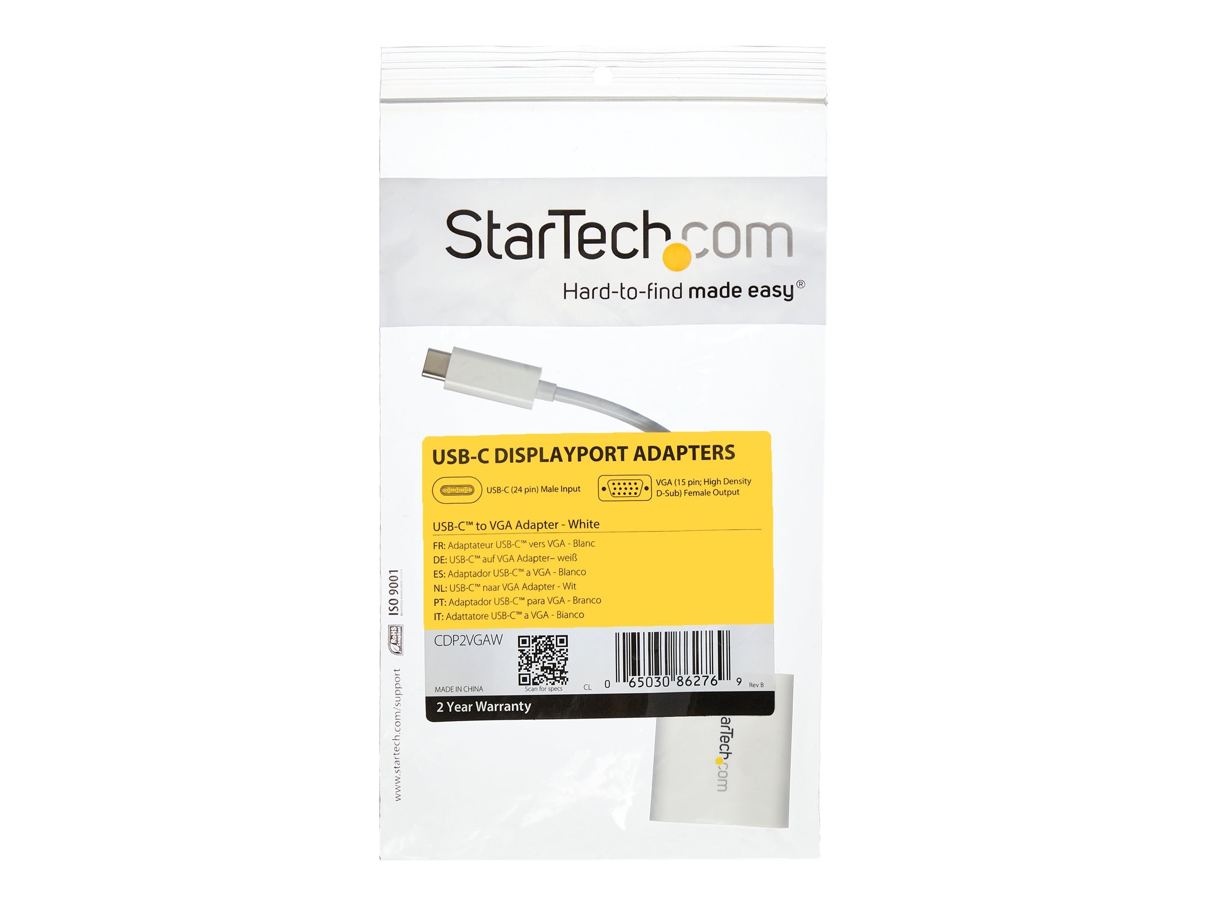 STARTECH.COM USB-C auf VGA Adapter Anschlussansicht