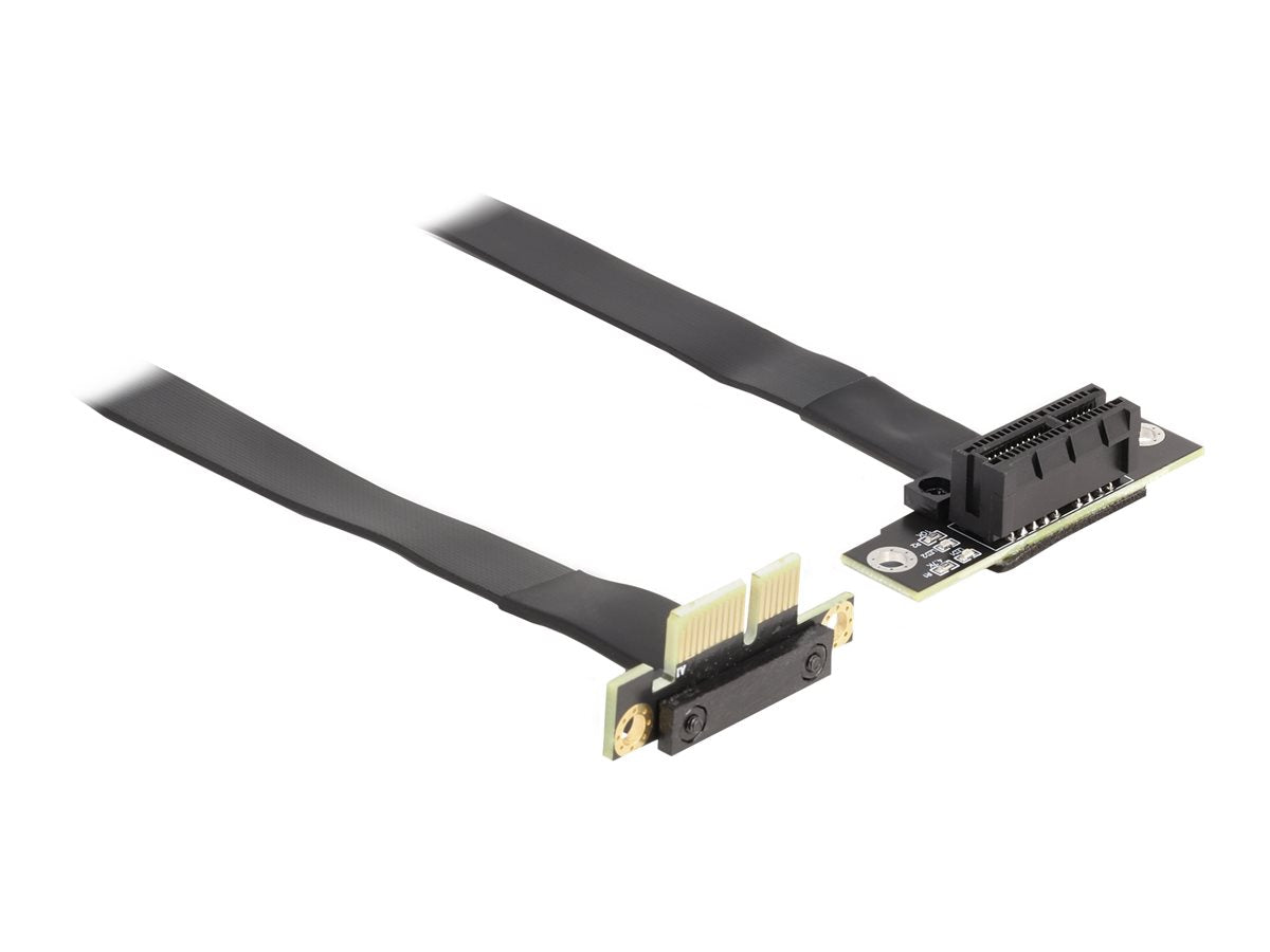 DELOCK Riser Karte PCI Express x1 Stecker 90 gewinkelt zu x1 Slot 90 gewinkelt mit Kabel 60cm - Vorderansicht