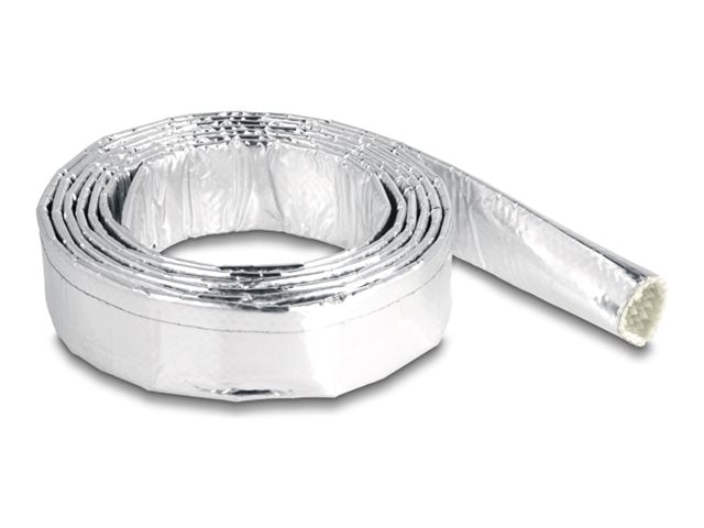 DELOCK Kabelschlauch aus Glasfasergeflecht und Aluminium 2m x 16mm - Vorderansicht