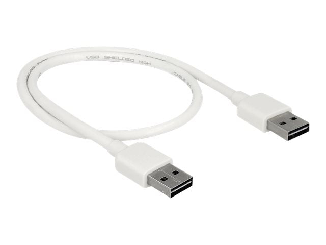 DELOCK Kabel EASY-USB 2.0 Typ-A Stecker 0,5 m weiss Vorderansicht