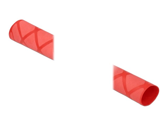 DELOCK Schrumpfschlauch X-Muster rutschfest 1mx15mm rot Verpackung