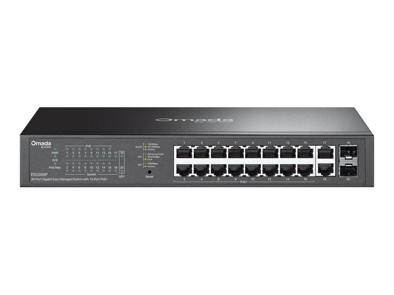 TP-LINK ES220GP Omada 20-Port Gigabit Easy Managed Switch Vorderansicht