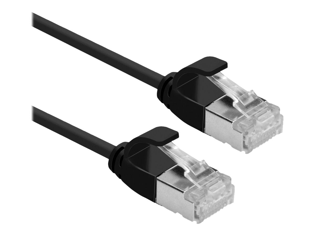 ROLINE GREEN U/FTP Patchkabel Kat.6A Class EA LSOH slim schwarz 1m - Vorderansicht