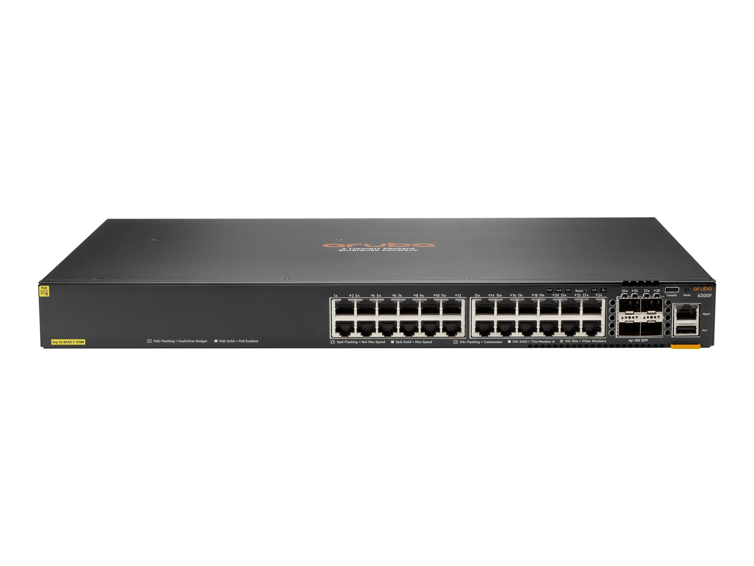 HPE Aruba Networking CX 6200F 24G Class-4 PoE 4SFP+ 370W Switch PDU