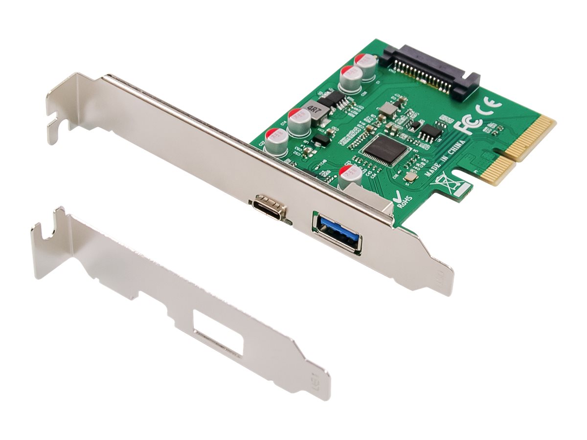 DIGITUS PCIe Karte USB Type-C + USB Type-A Vorderansicht