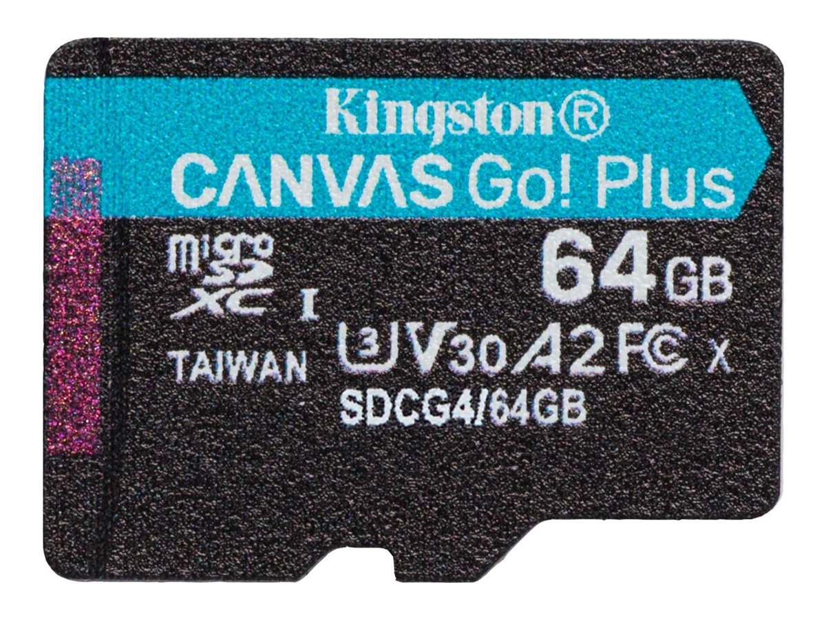 KINGSTON 64GB microSDXC Canvas Go Plus Gen4 Vorderansicht