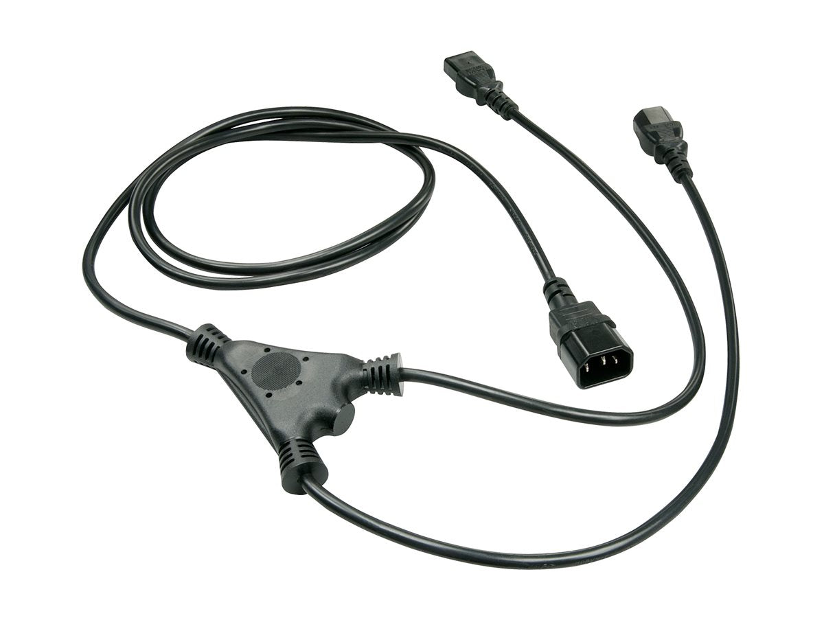 LINDY 2m IEC C14 auf 2x IEC C13 Y-Netzkabel Vorderansicht
