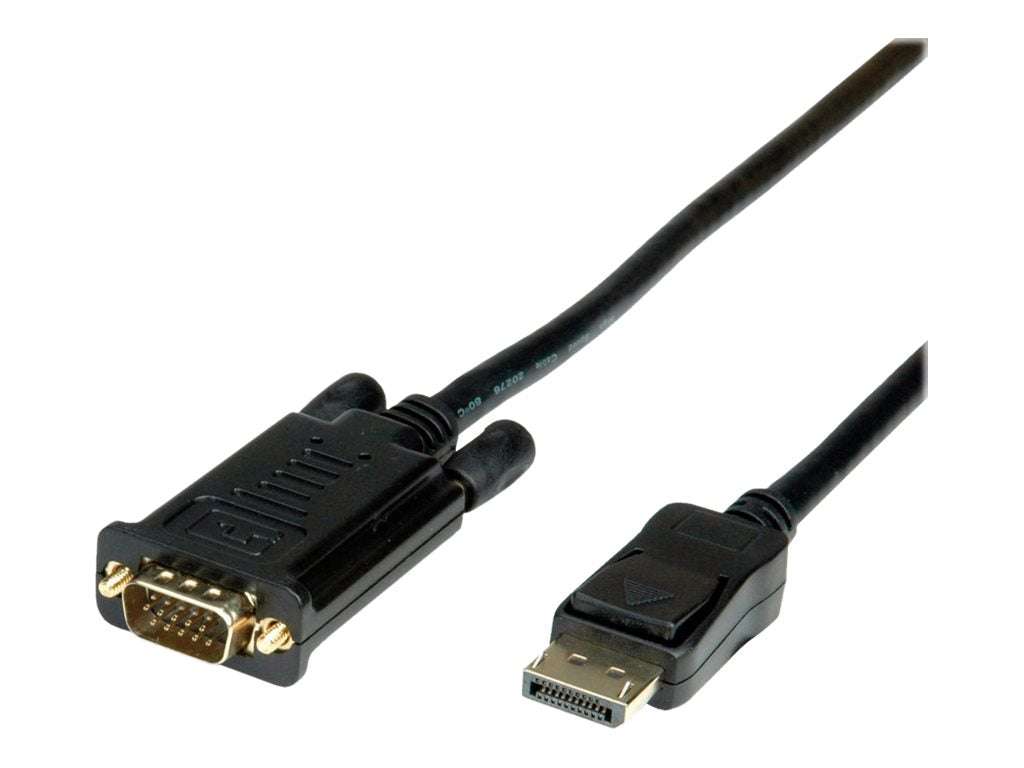 VALUE Kabel DisplayPort - VGA DP ST - VGA ST schwarz 3m Vorderansicht