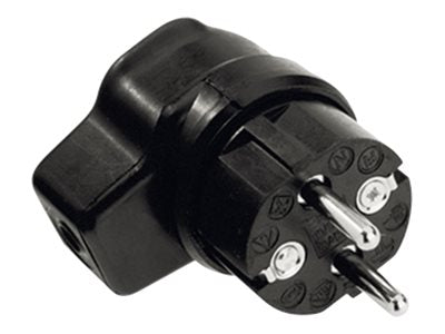 BACHMANN Vollgummi-Winkelstecker schwarz mit Schutzkontakt - Vorderansicht