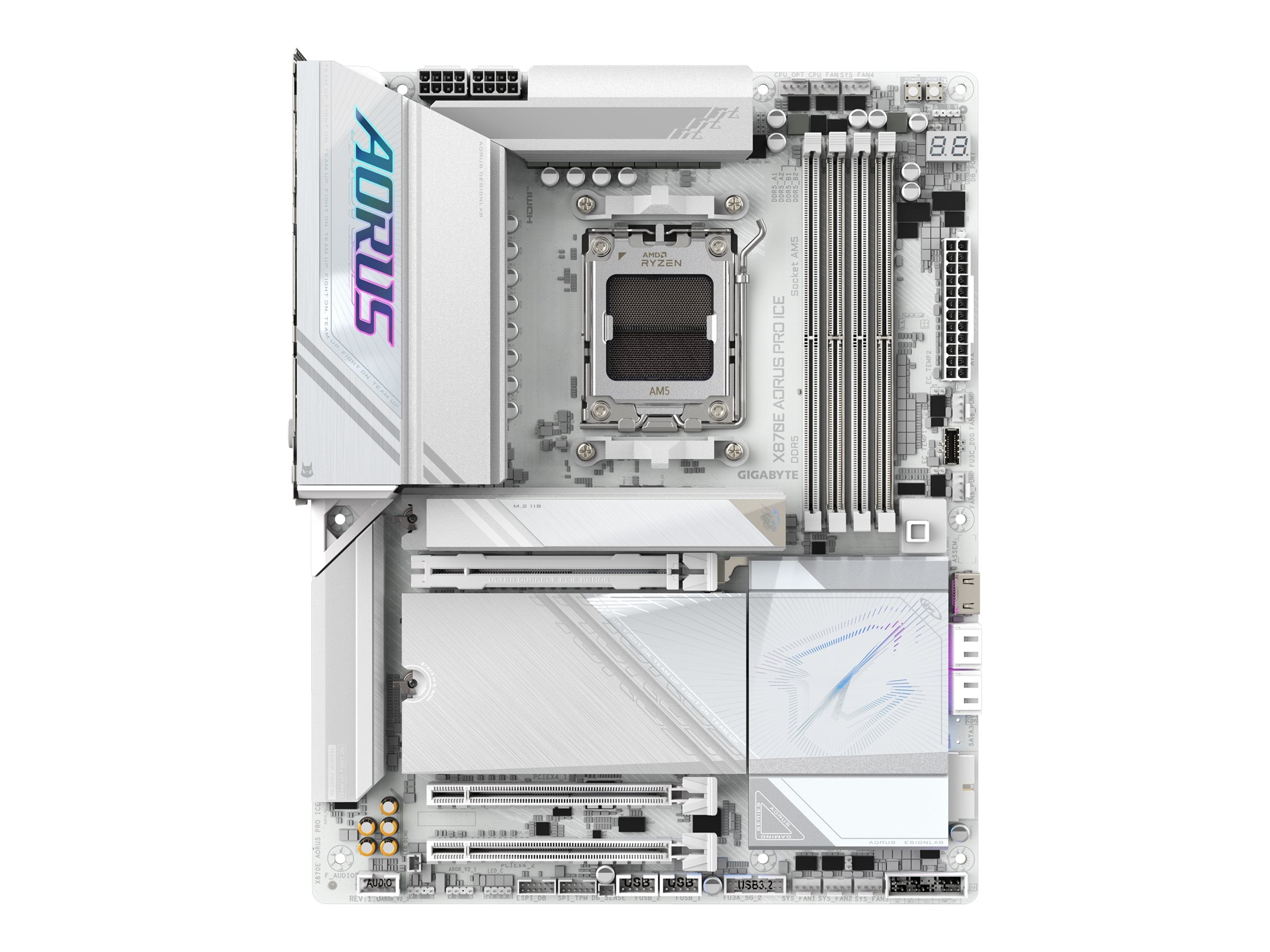 GIGABYTE X870E AORUS PRO ICE AM5 ATX MB Vorderansicht