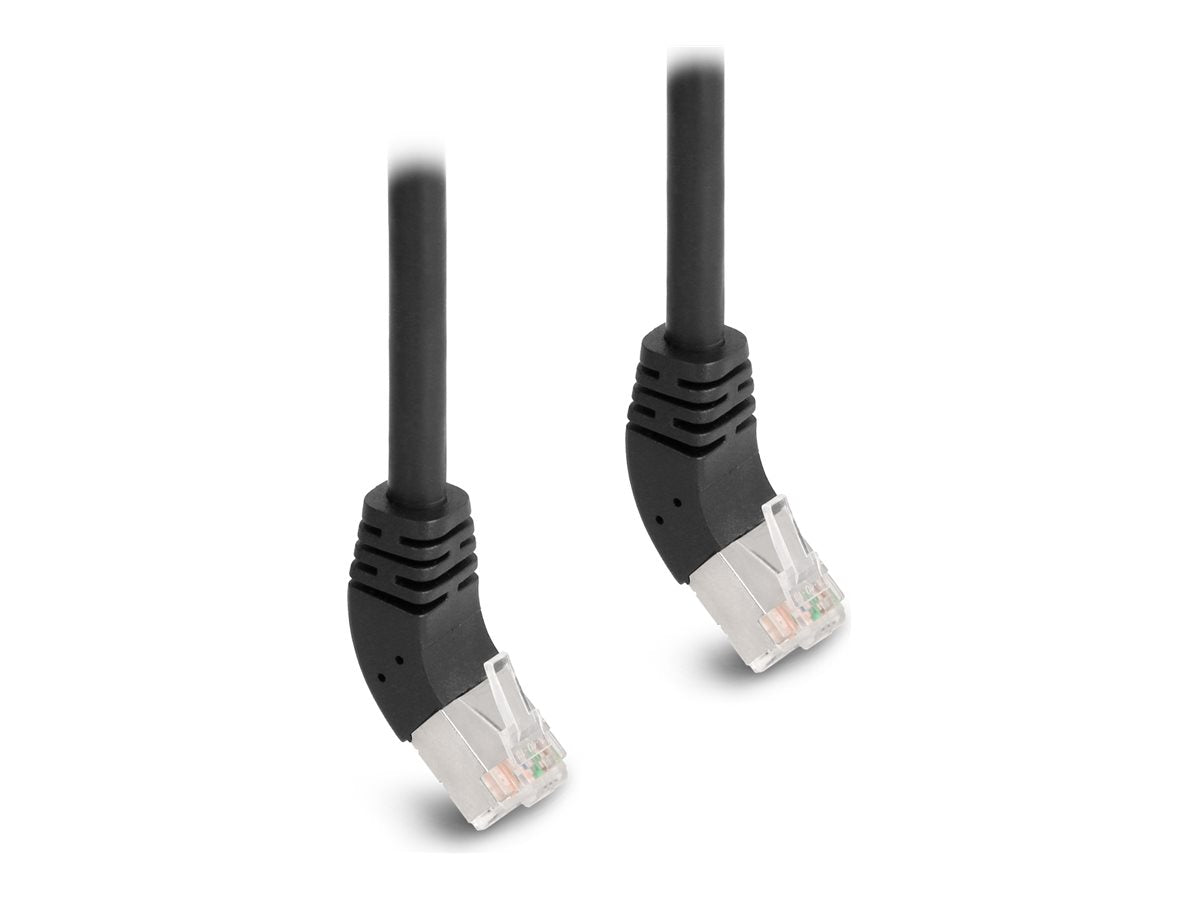 DELOCK RJ45 Netzwerkkabel Cat.6A S/FTP 45 nach oben gewinkelt 1m schwarz - Vorderansicht