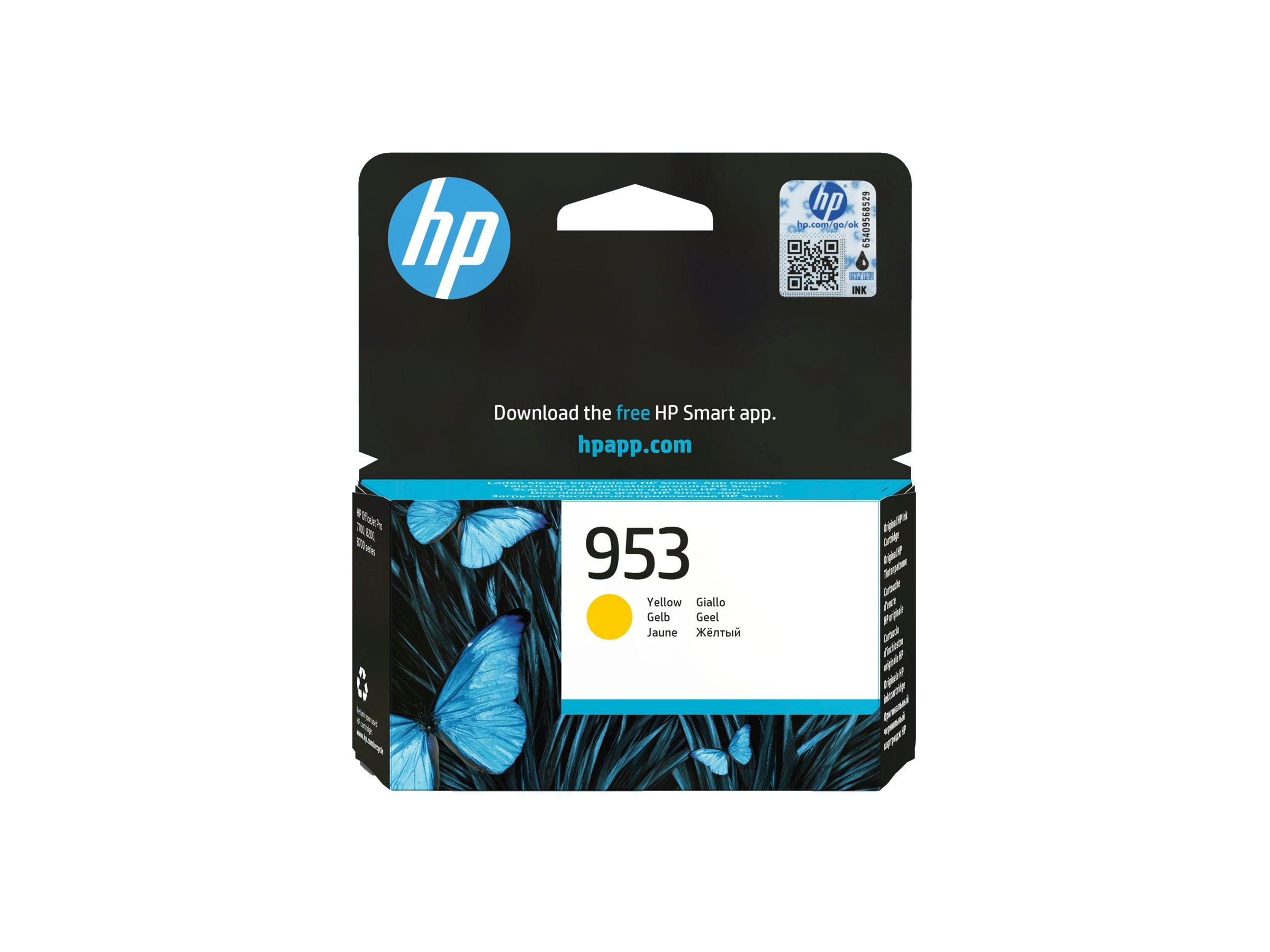 HP 953 original Ink cartridge F6U14AE BGX Yellow Detailansicht