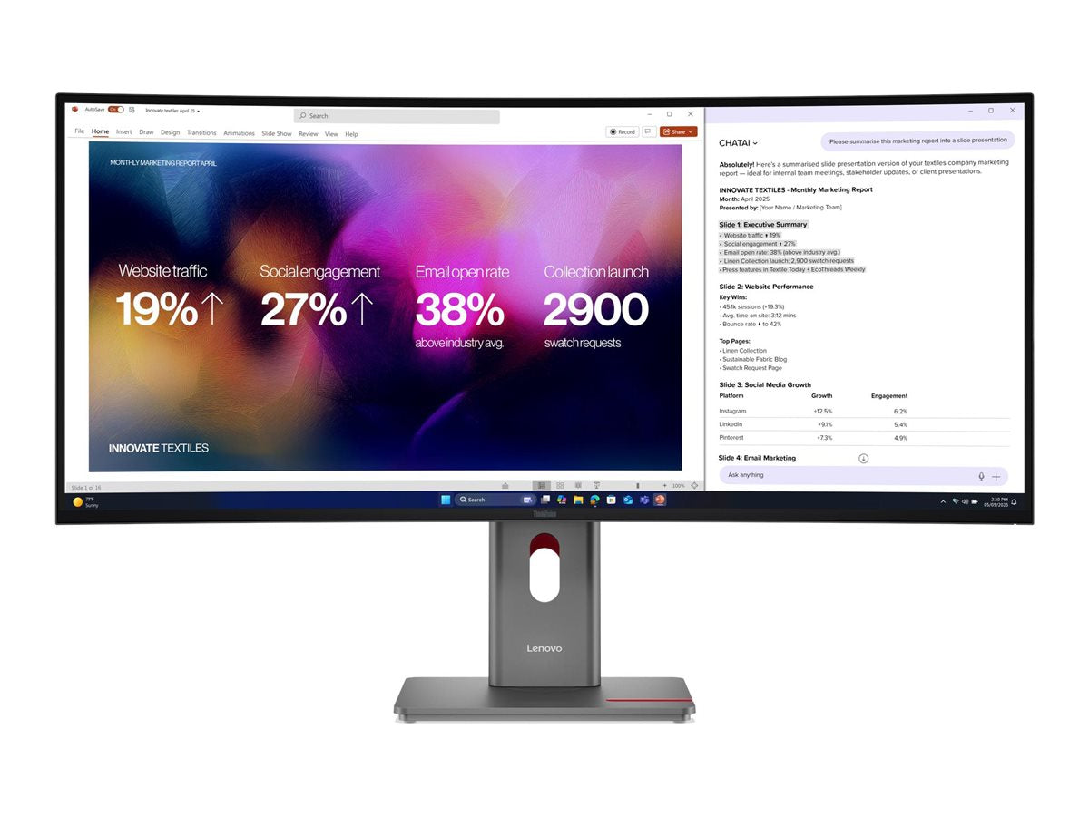LENOVO ThinkVision P40WD-40 Monitor Vorderansicht