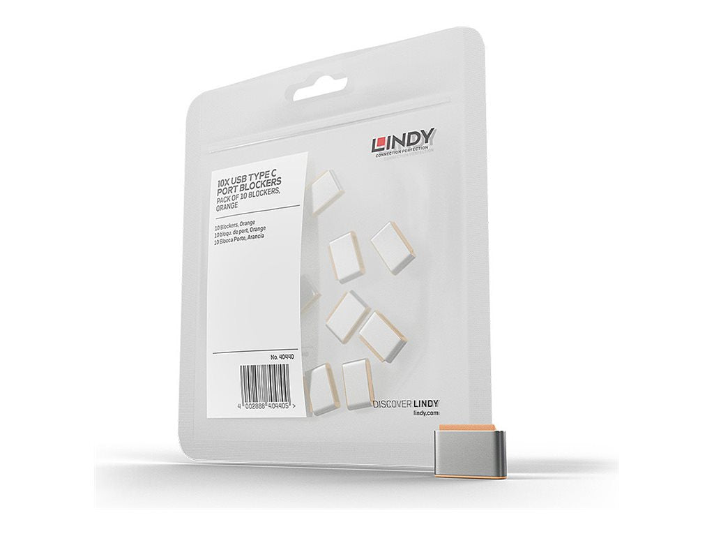 LINDY USB C Port Schloss orange Verpackung
