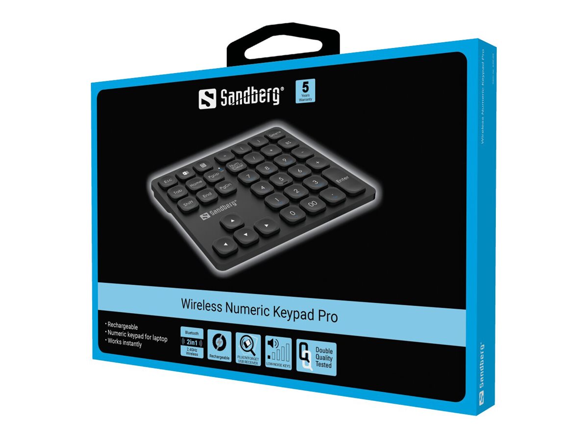 SANDBERG Wireless Numeric Keypad Pro seitliche Ansicht
