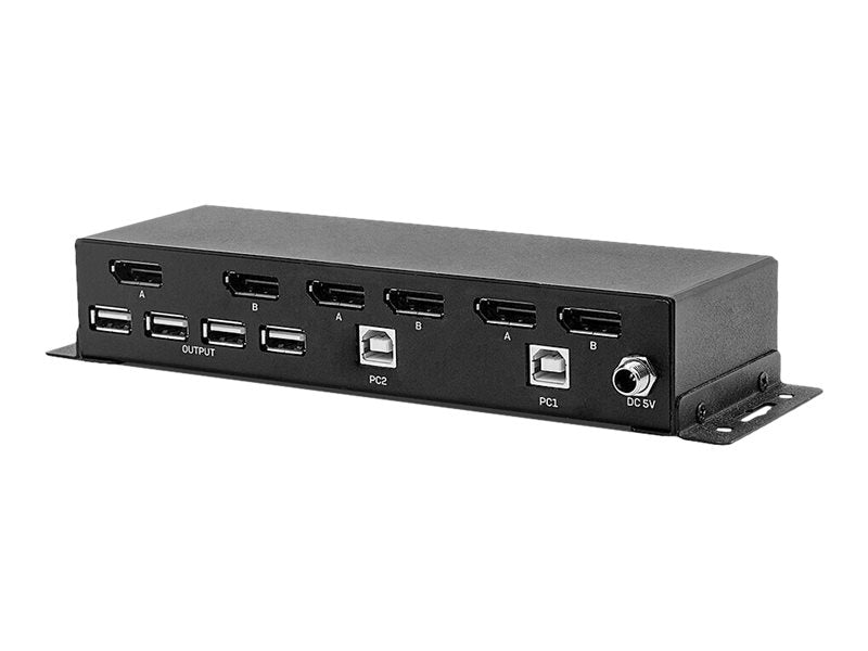 LINDY 2 Port Dual Head DisplayPort 1.2 KVM Switch in Verpackung