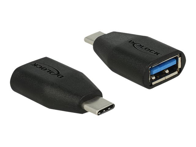 DELOCK Adapter USB Type-C Stecker > USB 3.0 A Buchse schwarz - Vorderansicht