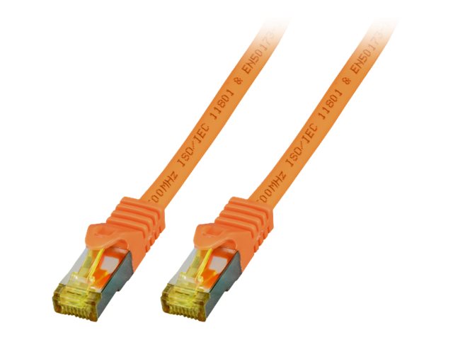 EFB Patchkabel Cat6a S/FTP LSZH mit Cat7 Rohkabel 1m ORANGE 10 Gigabit Ethernet 600MHz 4x2xAWG26/7 Flammwidrig Raucharm