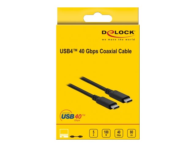 DELOCK USB4 40 Gbps Kabel koaxial 0,8m Detailansicht