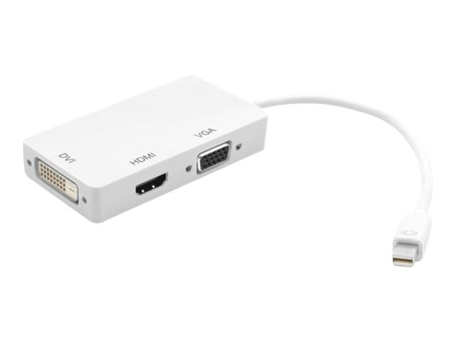 TECHLY Adapter Mini DisplayPort Stecker auf HDMI /DVI/VGA Buchse - Vorderansicht