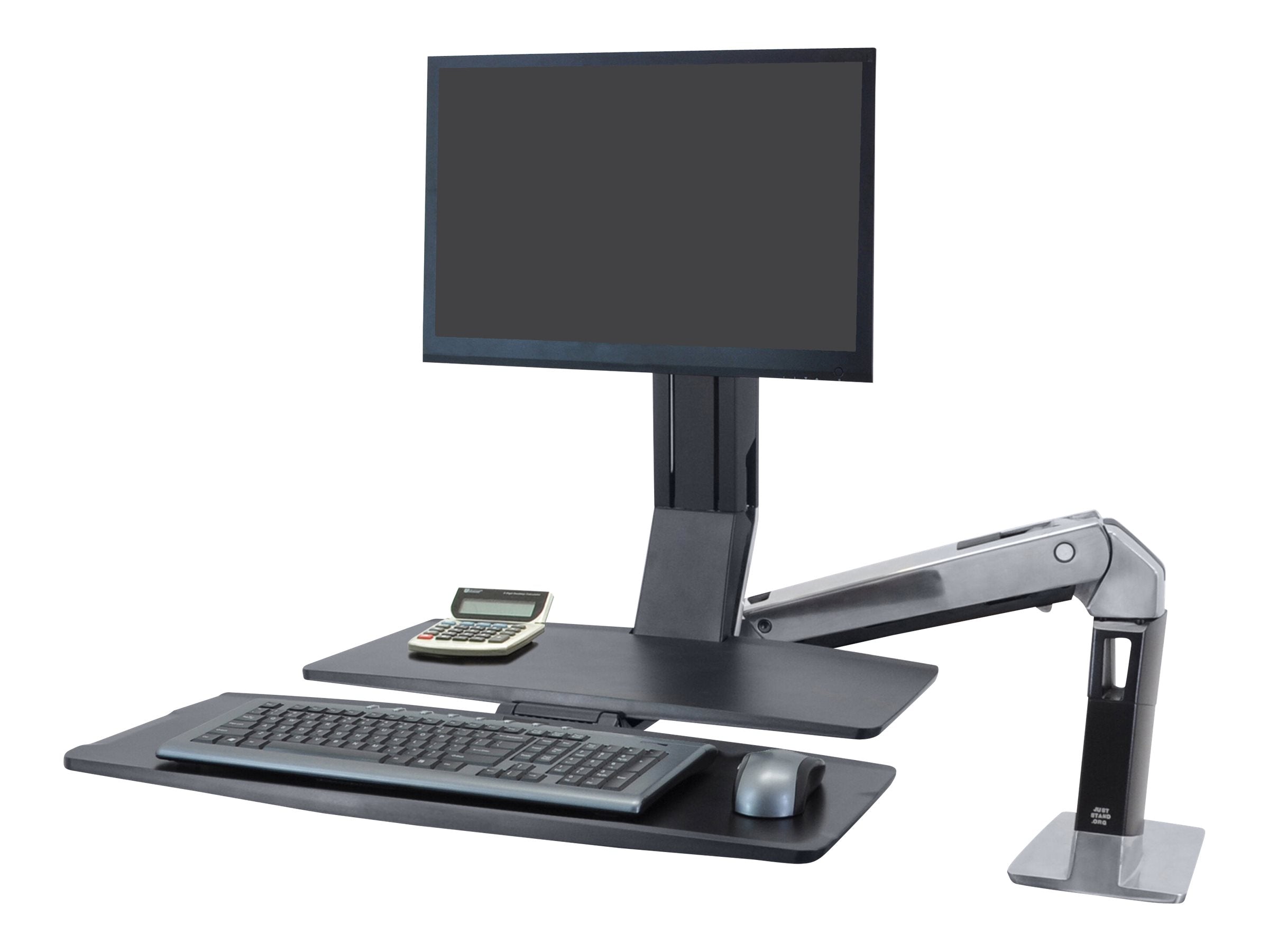 Vorderansicht des ERGOTRON WorkFit-A Einzel-LD Stehender Tischwandler