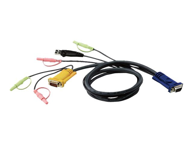 ATEN 2L-5302U KVM Kabel VGA USB und Audio Vorderansicht