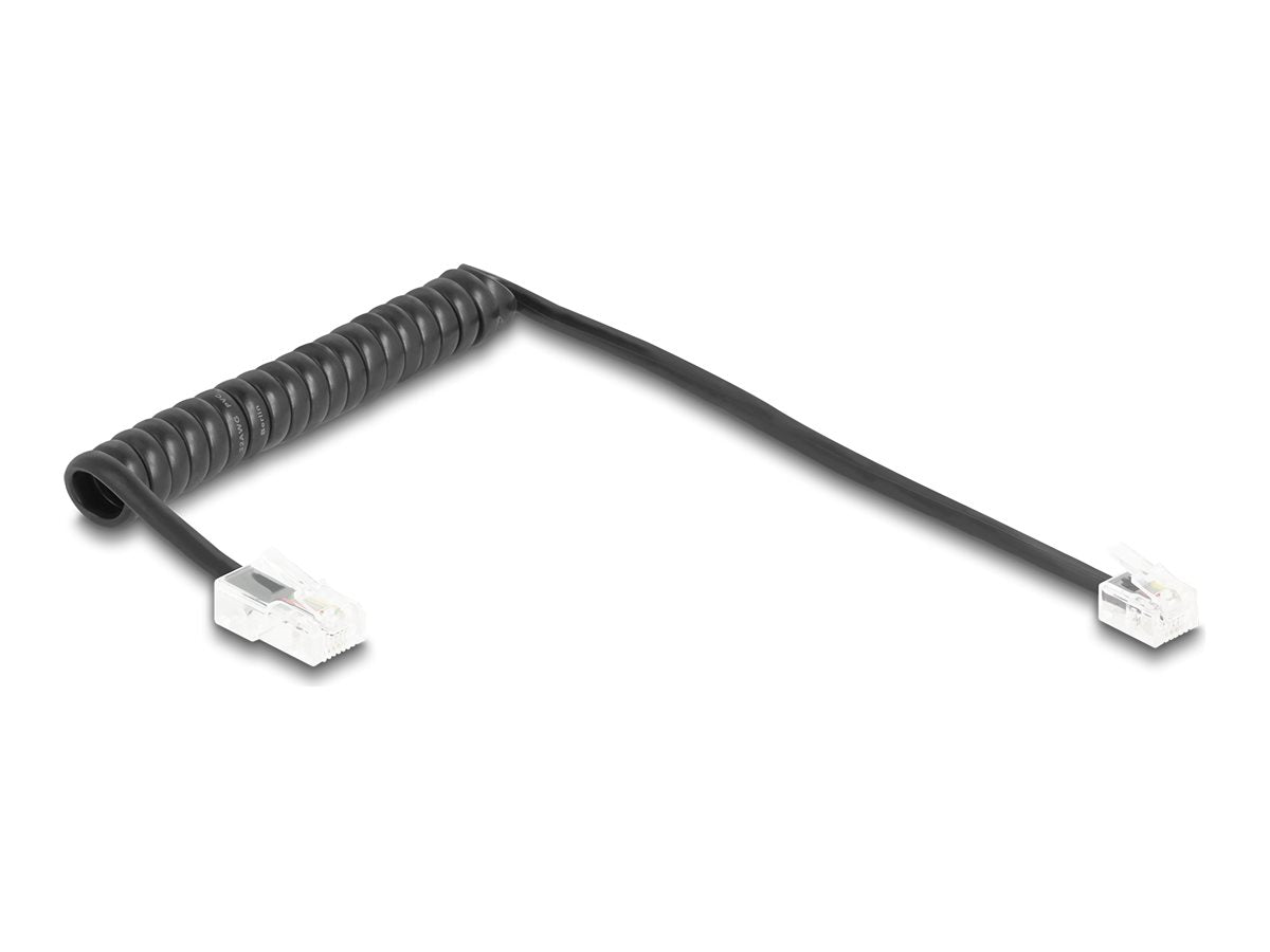 DELOCK Telefonkabel RJ11 zu RJ45 schwarz 1m - Vorderansicht