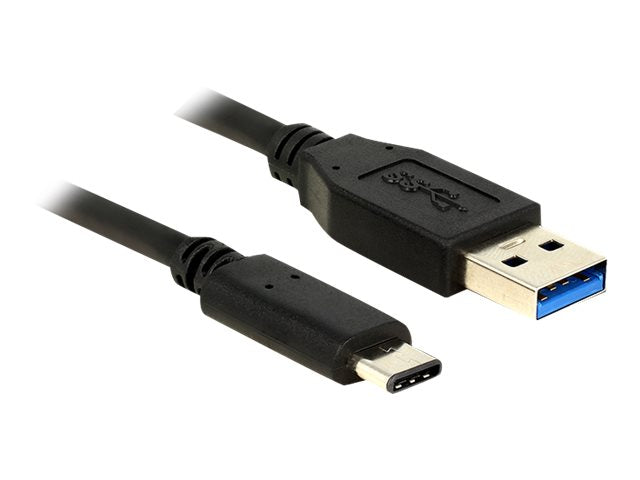 DELOCK Kabel USB 3.1 Gen 2 USB A Stecker > USB Type-C Stecker 0,5 m schwarz - Vorderansicht