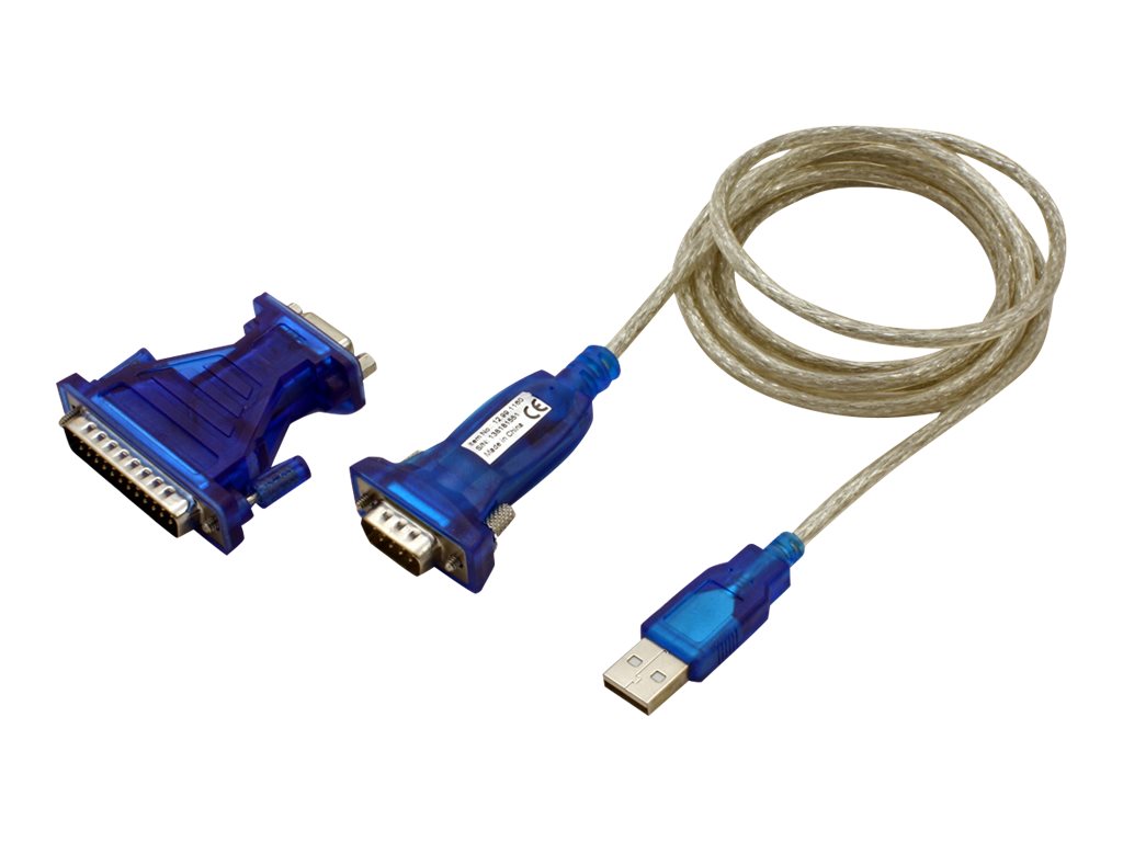 VALUE Konverter-Kabel USB-seriell türkis 1,8m Detailansicht