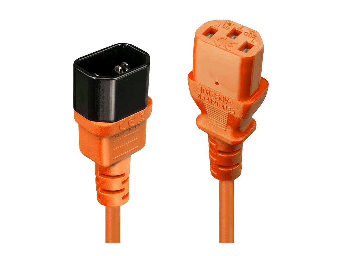LINDY 1m IEC Verlängerung orange Vorderansicht