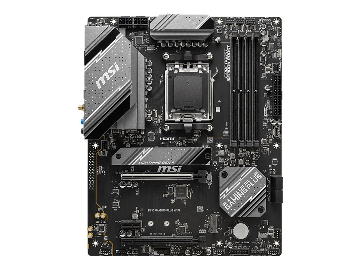 Vorderansicht des MSI B650 GAMING PLUS WIFI AM5 ATX MB